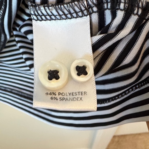 Daniel Cremieux Black and White Striped Polo Shirt - Picture 4 of 5